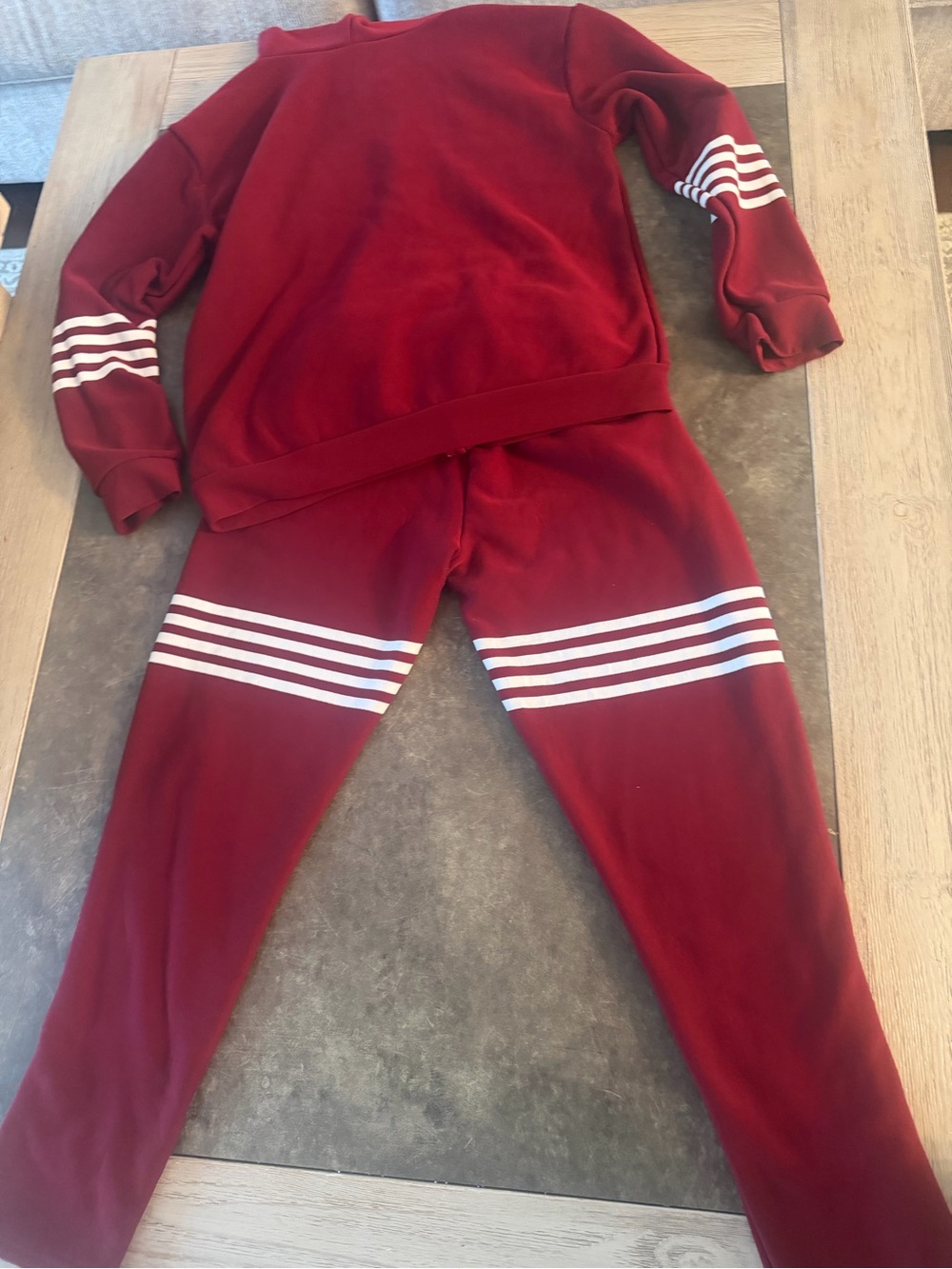 LOVE Women's Burgundy Track Jogger Set - Zip Hoodie & Pants - Picture 5 of 5
